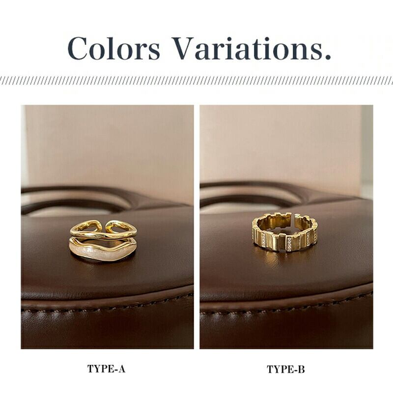 マルチデザインリング 指輪 ゴールド シンプルレディース