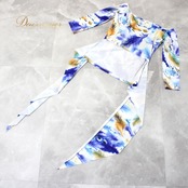 社交ダンス 衣装 AMYDANCE APPAREL エイミーダンス・アパレル トップス カットソー レッスンウェア ブルー系 ホワイト系 イエロー系 オレンジ系 ブラウン系 青 白 イエローブラウン レディース オールシーズン ソシアルダンス 競技ダンス ボールルームダンス エレガント かわいい 上品 大人っぽい きれいめ 華やか
