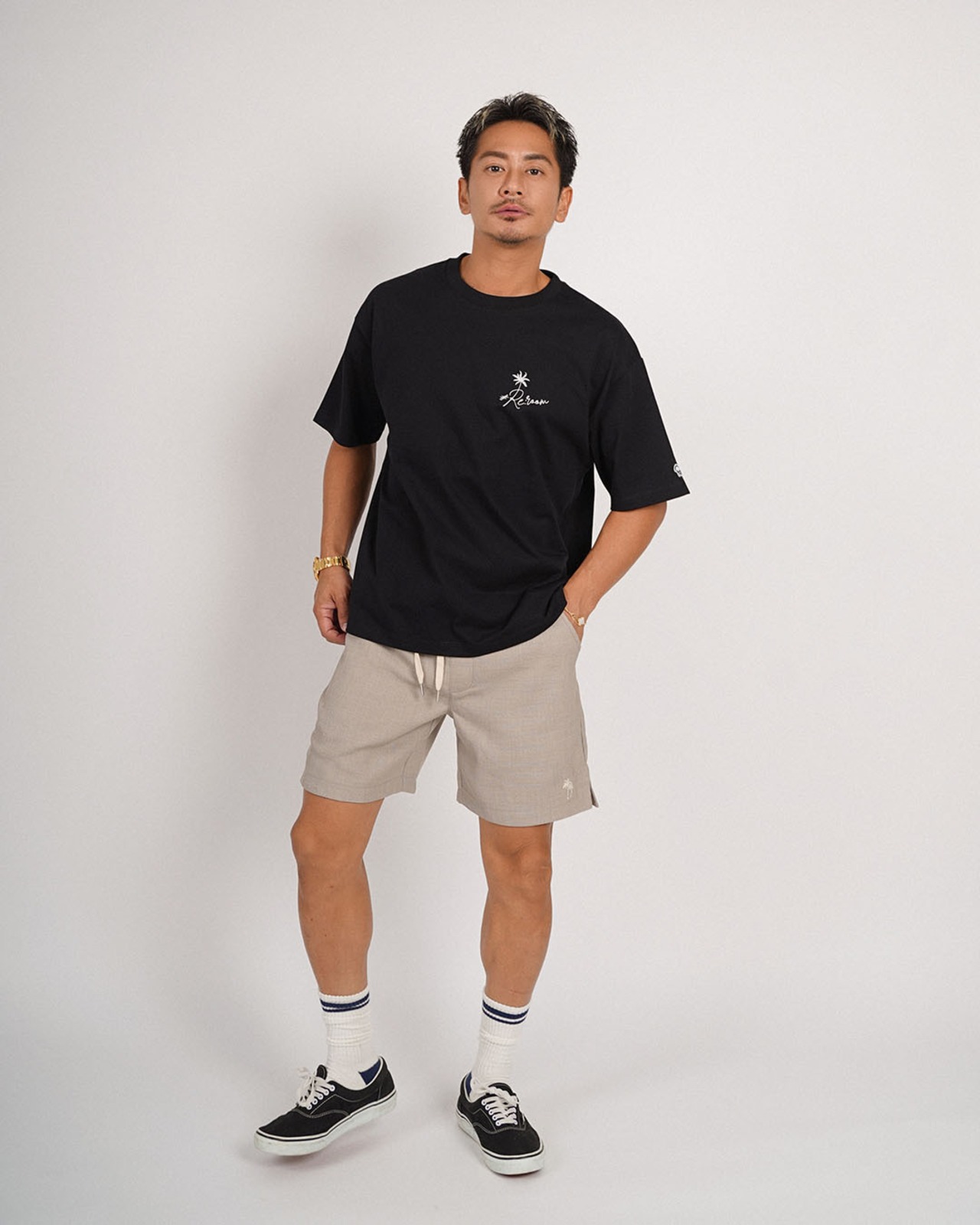 【#Re:room】PALM TREE LOGO T-SHIRT［REC914］