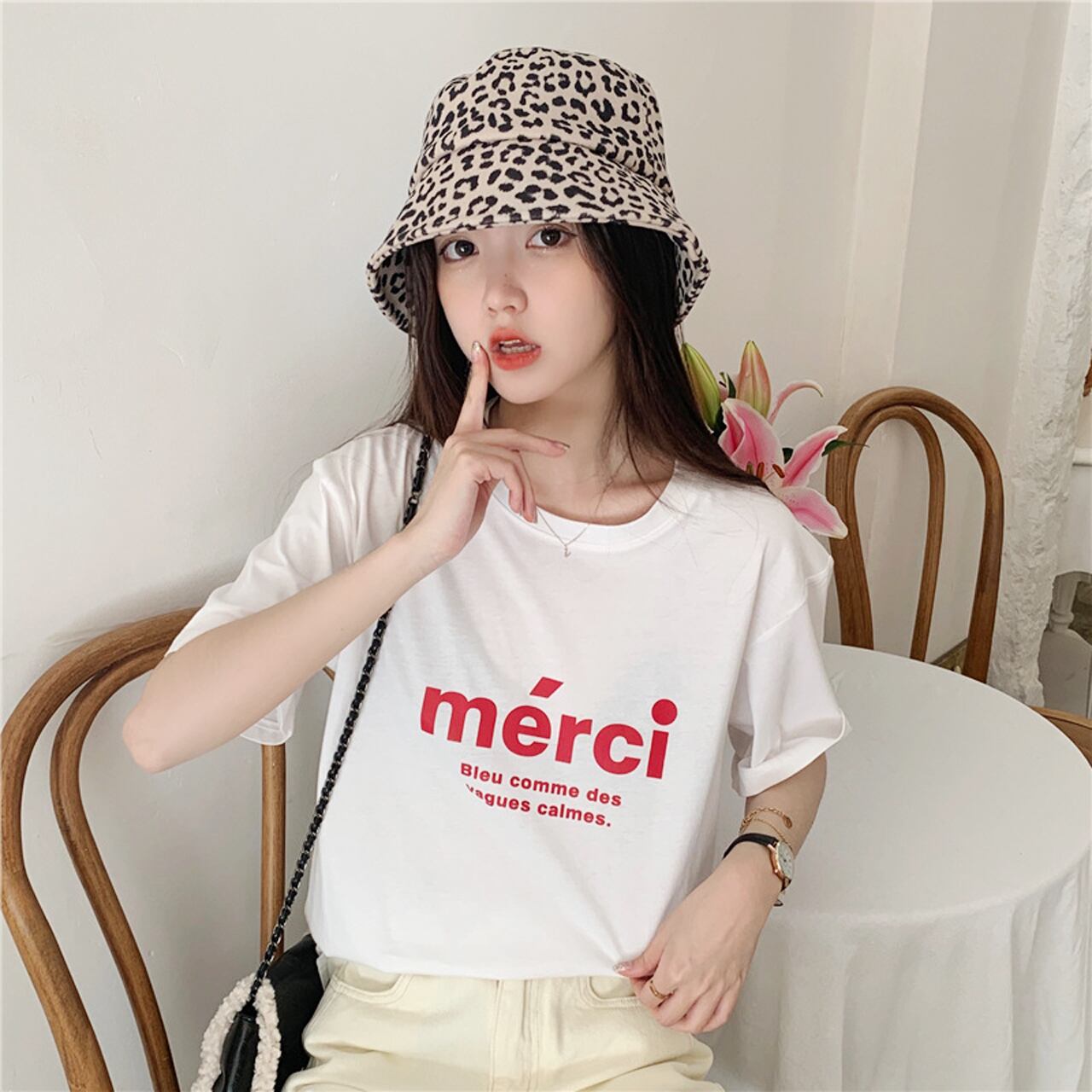 REGIT】MERCI HALF T-SHIRT-BLACK S/S 韓国服 トップス Ｔシャツ 半袖