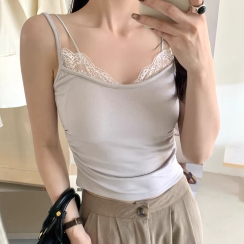 4色／レースドッキングキャミ ・75770