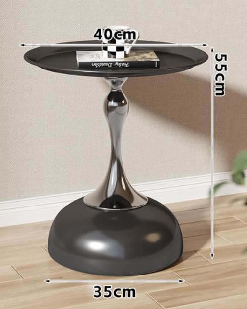 サイドテーブル　ソファエンドテーブル　丸形　コーヒーテーブル　ベッドサイドテーブル　クリエイティブ　ナイトスタンド　フラットティーテーブル　小さなエンドテーブル　リビングルーム　ベッドルーム　バルコニー　ブラック　ゴールド　シルバー　直径40CM