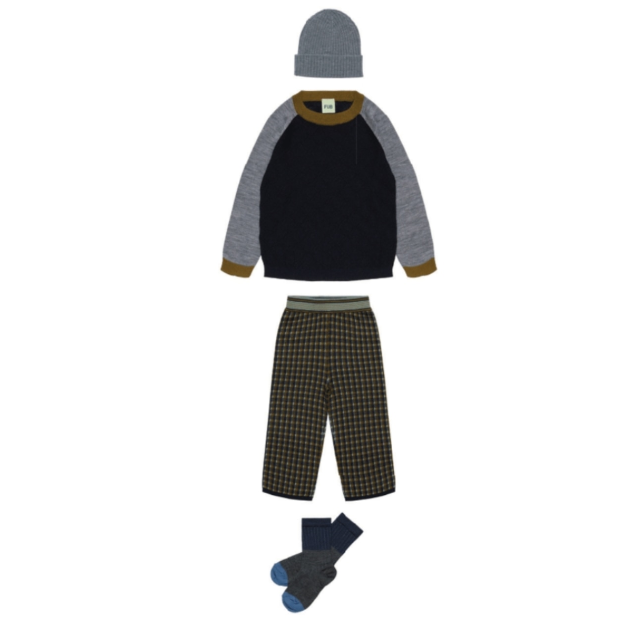 ＜FUB＞Baby&Kids カラーブロック クルーネック セーター Colour Block Crew(dark navy) - 5