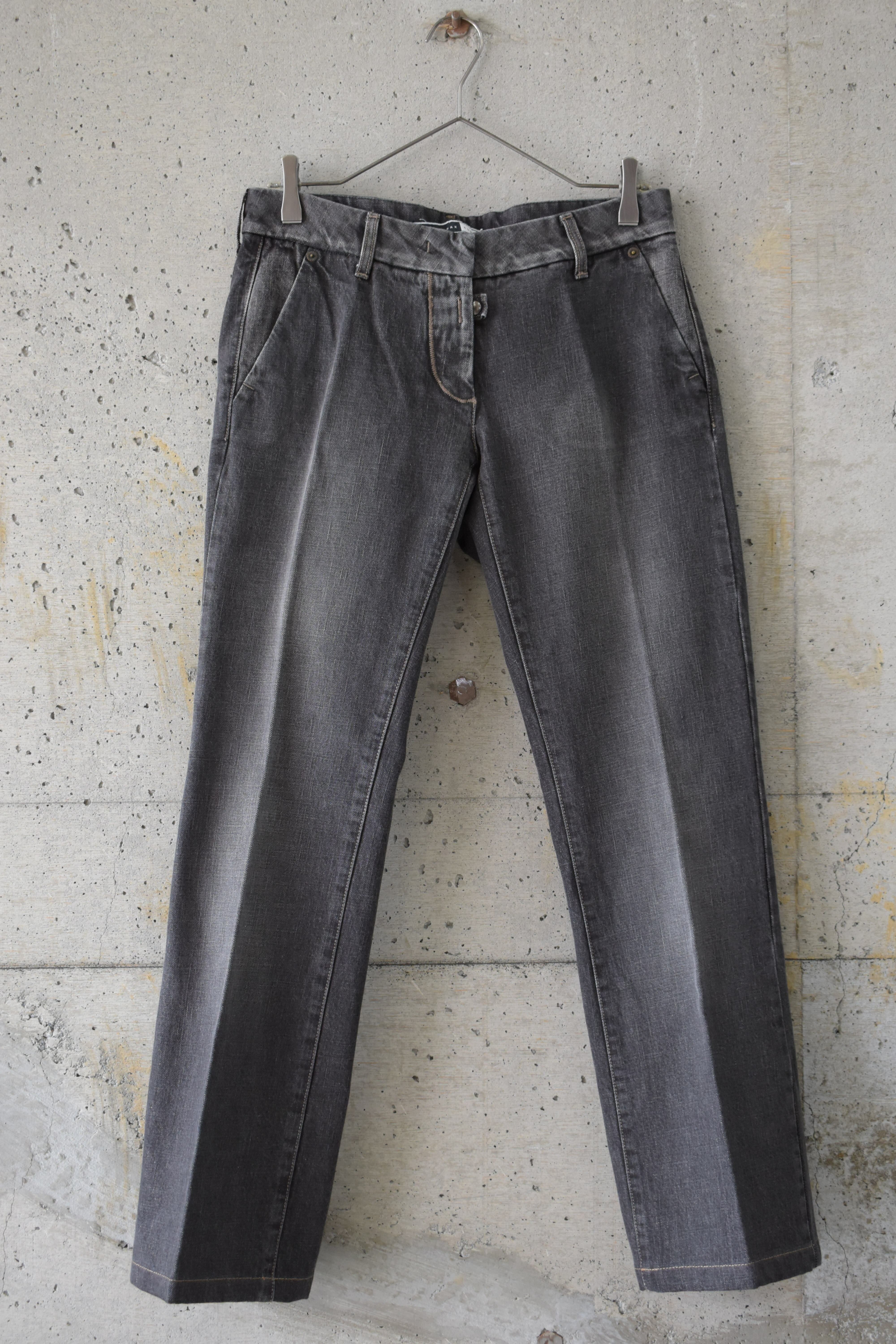Charcoal black center-creased pants