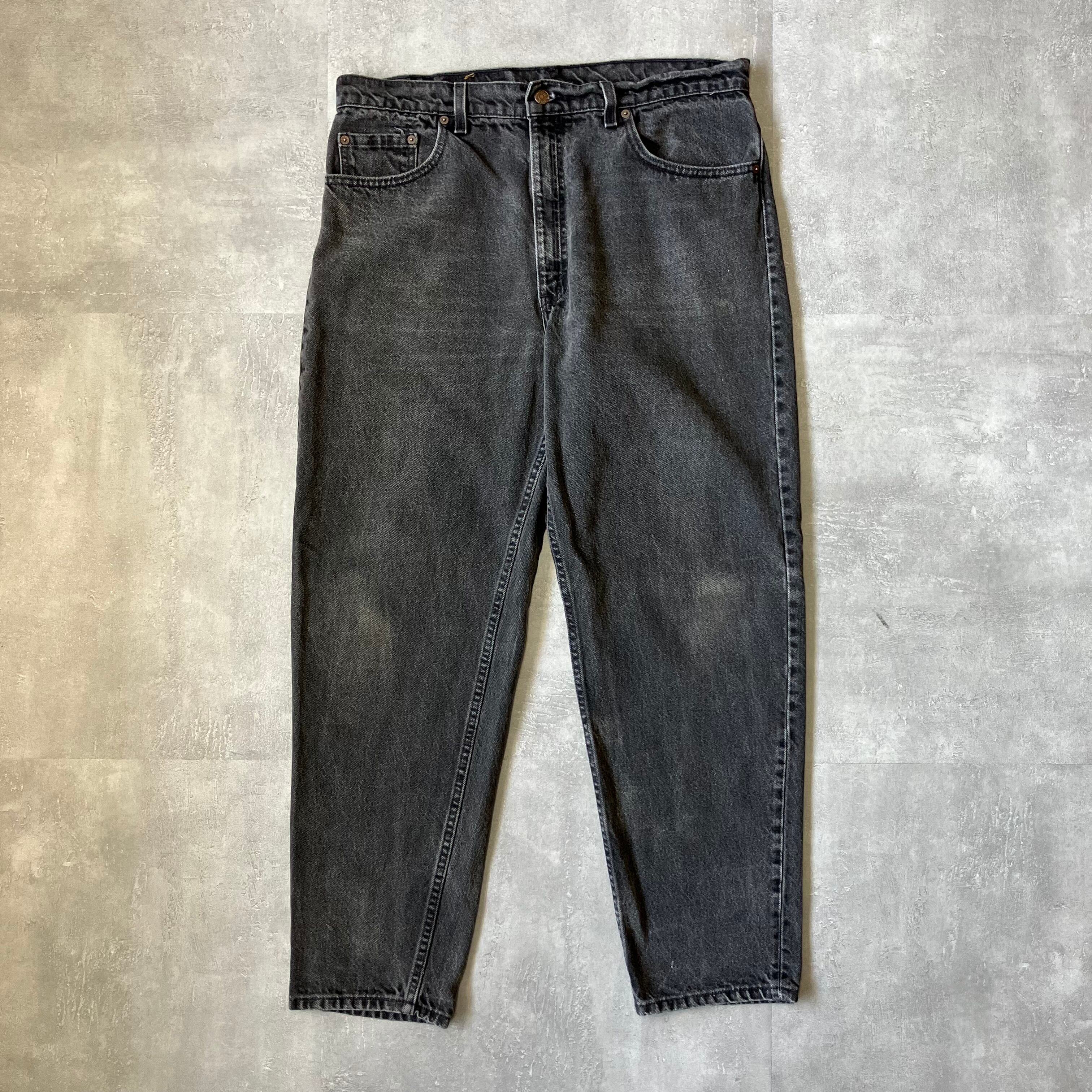 《実寸w35l30》Levi's リーバイス 550 90s usa製 ブラックデニム バギーデニム No.3376