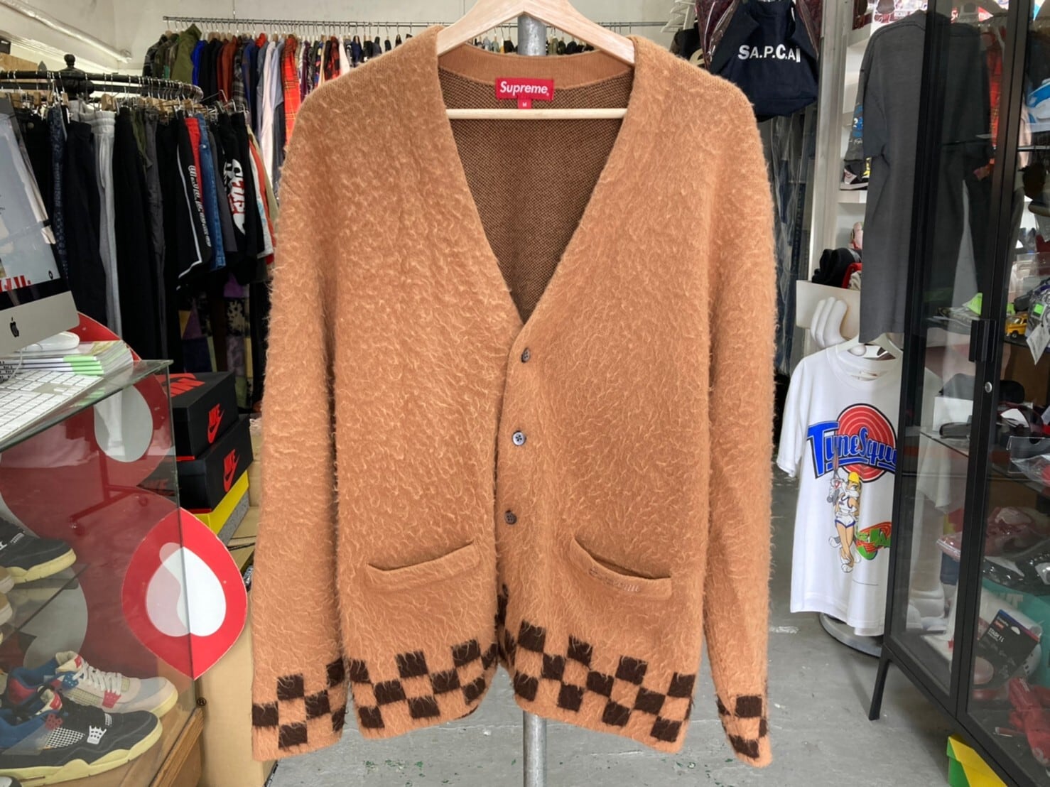 Supreme 21SS BRUSHED CHECKERBOARD CARDIGAN CAMEL MEDIUM 30251 ...