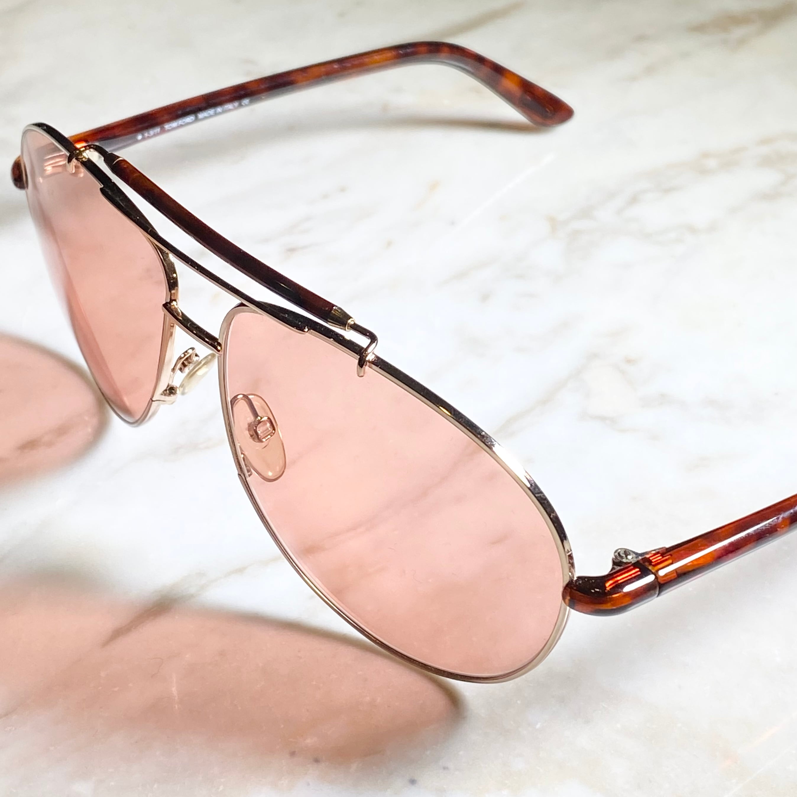 TOM FORD teardrop frame sunglasses “Bradley” “TF244” | NOIR