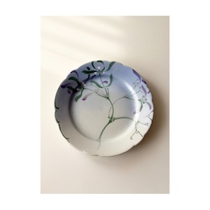 Luneville リュネヴィル / 美しいヤドリギの平皿プレート φ26cm c