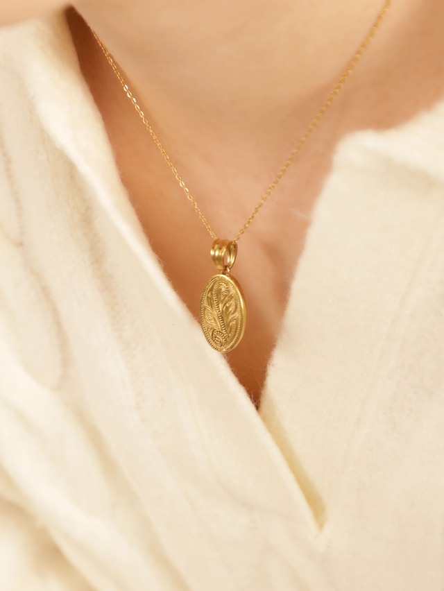 316L hawaiian 2way medai necklace  #n04