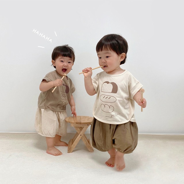 韓国子供服 パンイラスト 半袖tシャツ 韓国子供服 海外子供服 Kids1
