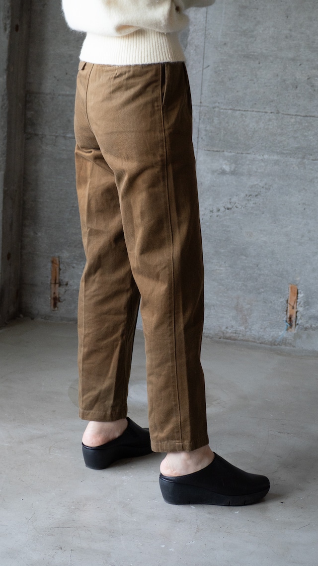 unknown 1990s Brown twill shadow stripe trousers