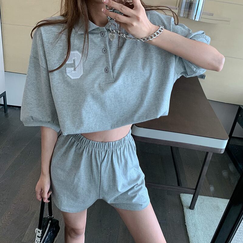 ショーツ レディースサマーシャツ トップス レッド ショート ストリート 夏物 ブルマー セブンプリンセス60384193113