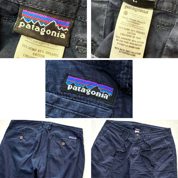 1点物◇パタゴニアPatagoniaリネン紺ヘンプパンツ古着メンズSM