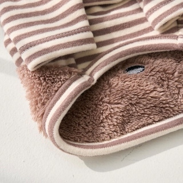 【１～２営業日発送】適度な起毛で体温調節が可能なお洋-服テディ―トップス(1color)