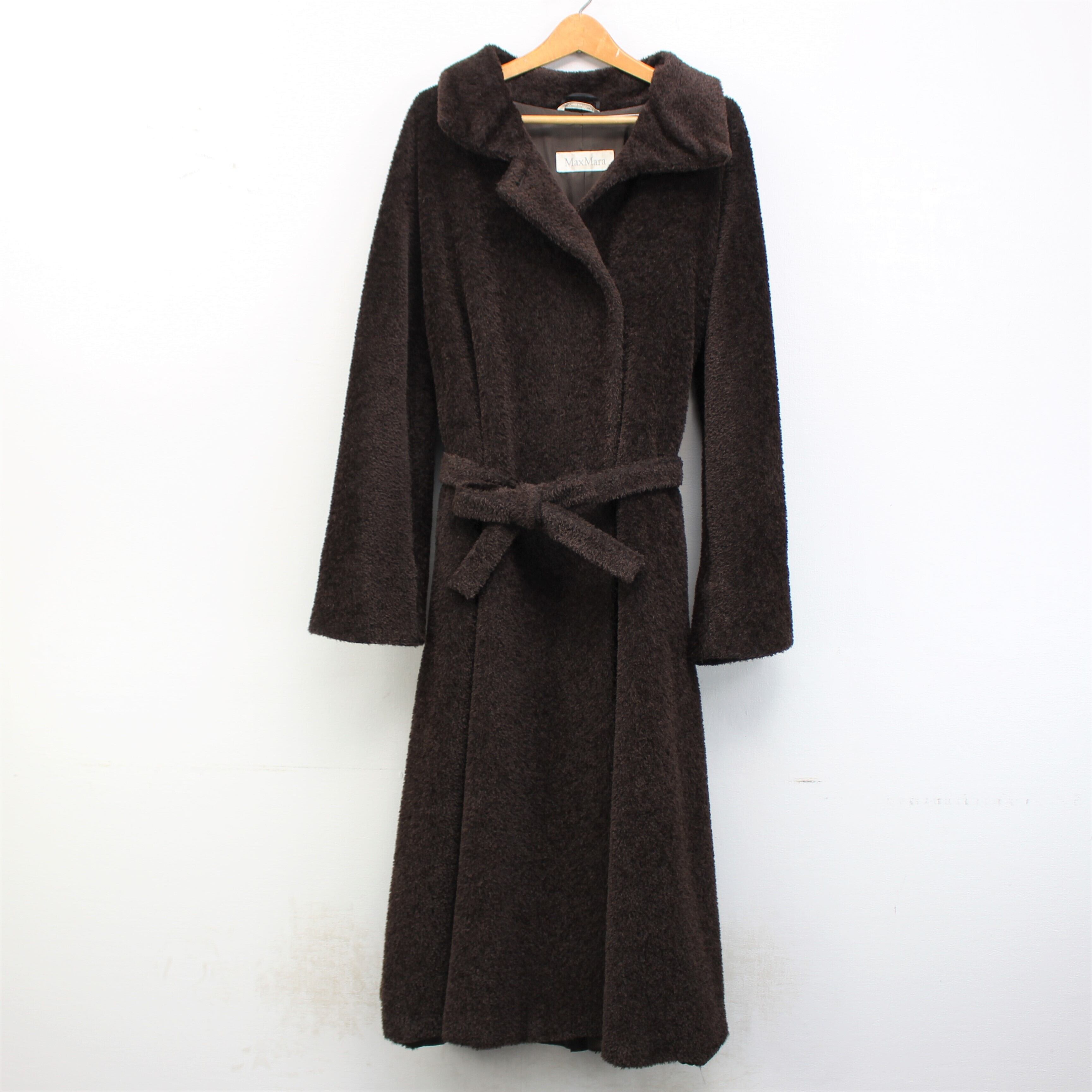 MAX MARA WHITE TAG CASHMERE BREND WOOL BELTED COAT MADE IN ITALY