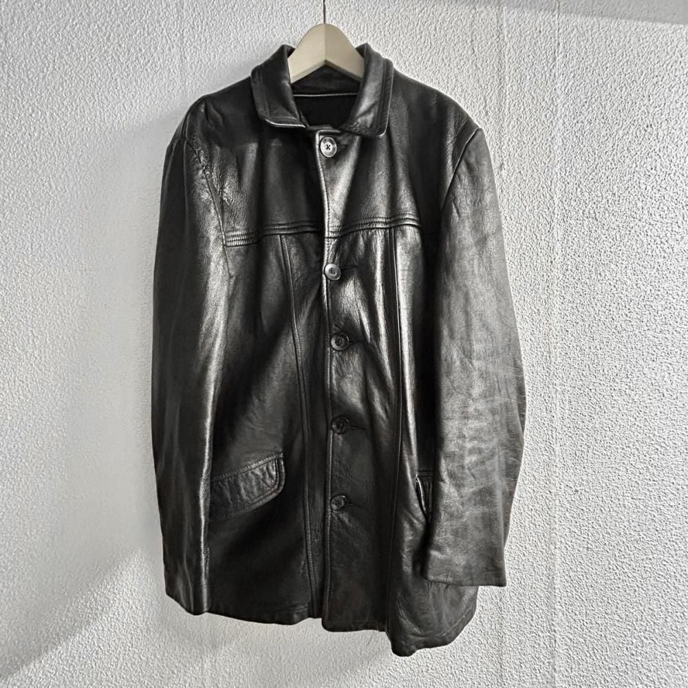 Vintage Lamb Leather Jacket [Unknown Brand] [1990s~] Black Button