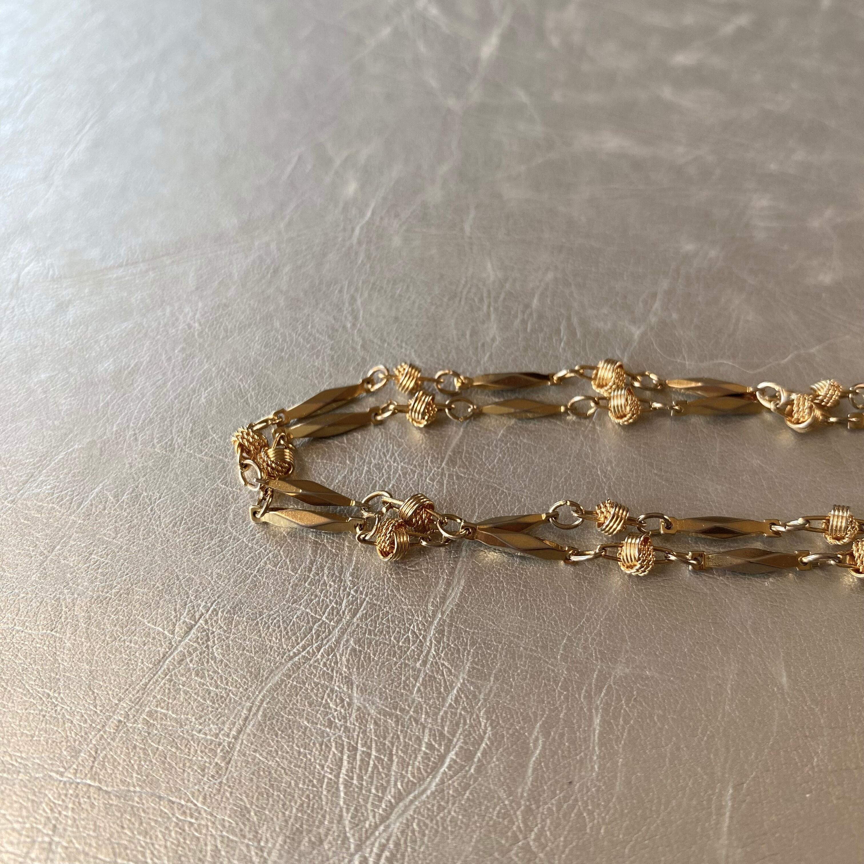 Vintage 80s retro double gold chain bracelet レトロ ヴィンテージ