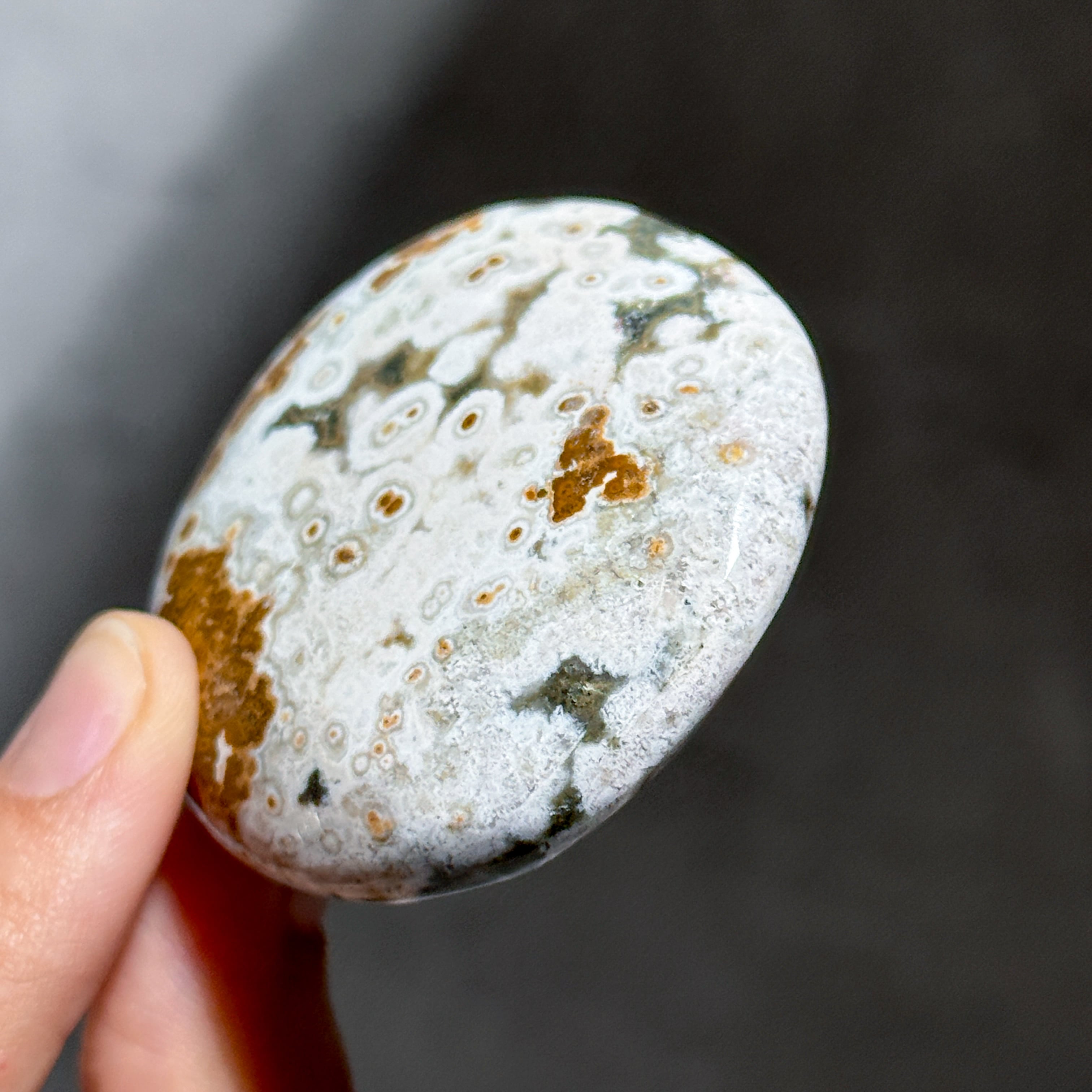 オーシャンジャスパー パームストーン35◇ Ocean Jasper ◇天然石