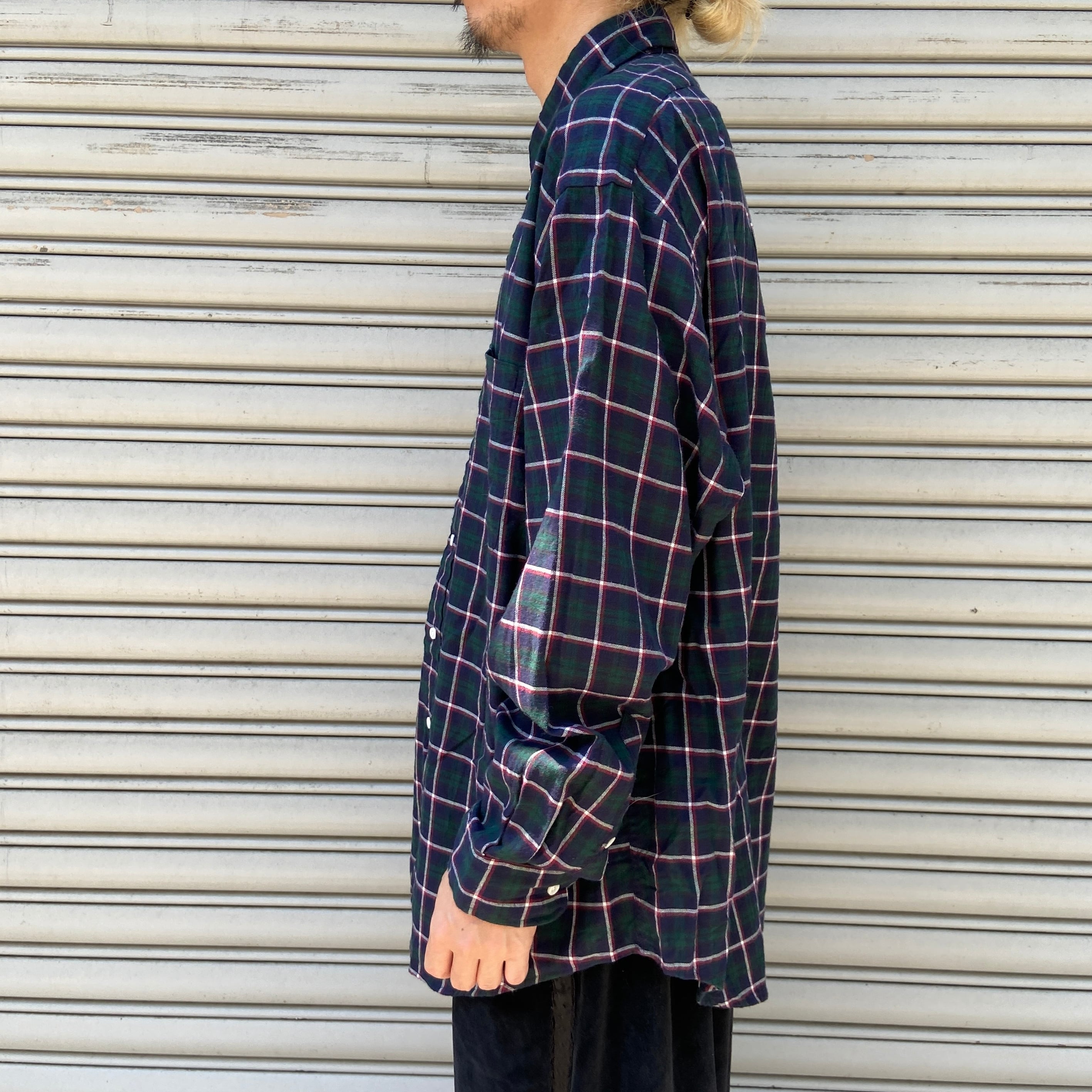 90s ラルフローレン BIG SHIRT チェック柄長袖ネルシャツ L 90s ラルフローレン BIG SHIRT チェック柄長袖ネルシャツ L