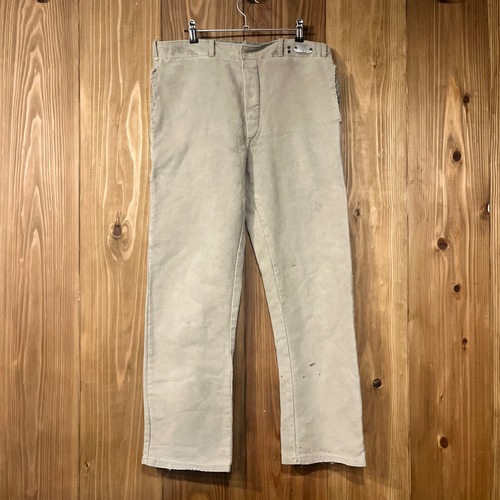 60s ドイツ製 モールスキン ワークパンツ ユーロ ヴィンテージ W86cm L ペインターパンツ ミリタリー カーゴパンツ コットン 襤褸 50s