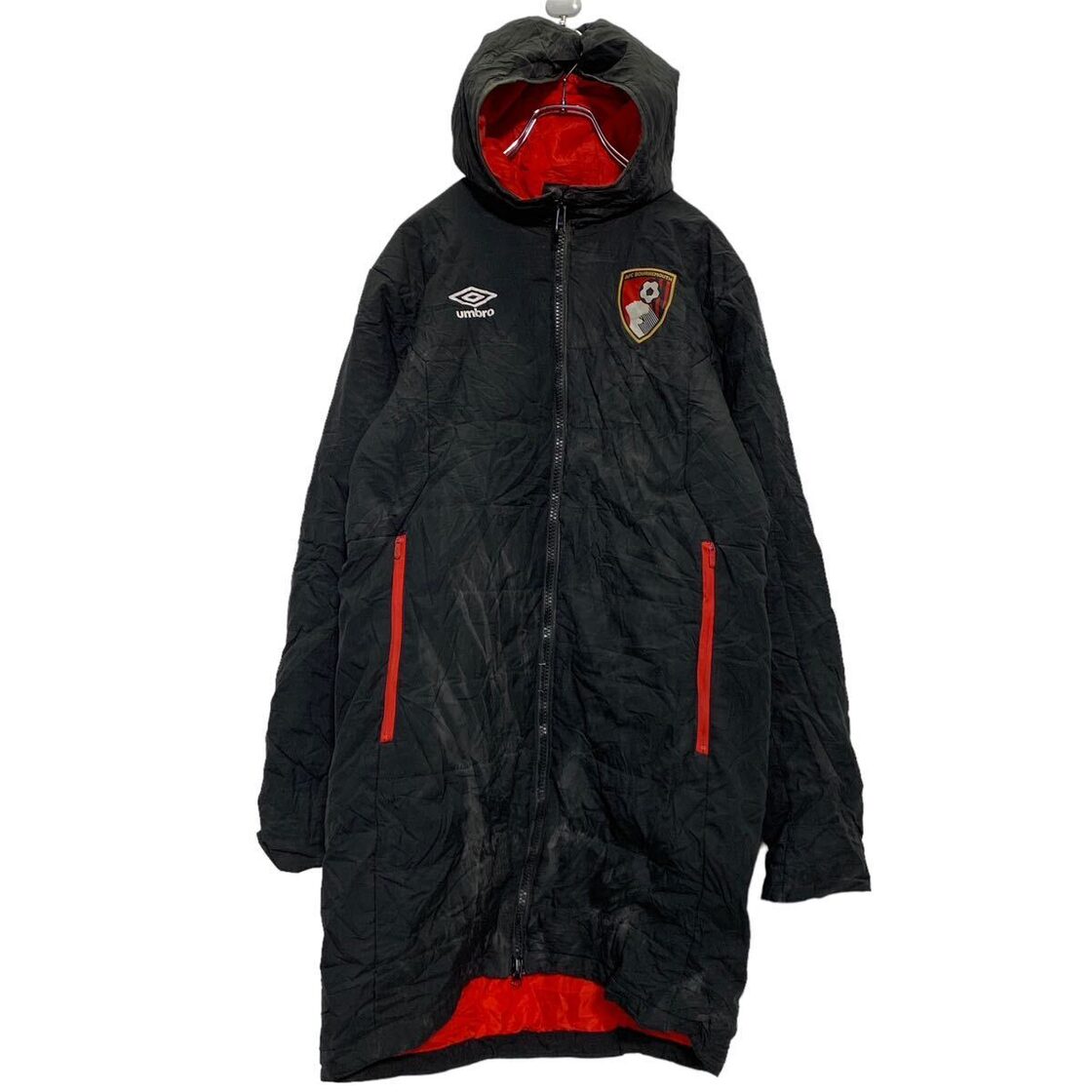 UMBRO ジップアップ ナイロンベンチコート M 150〜 キッズ ブラック 