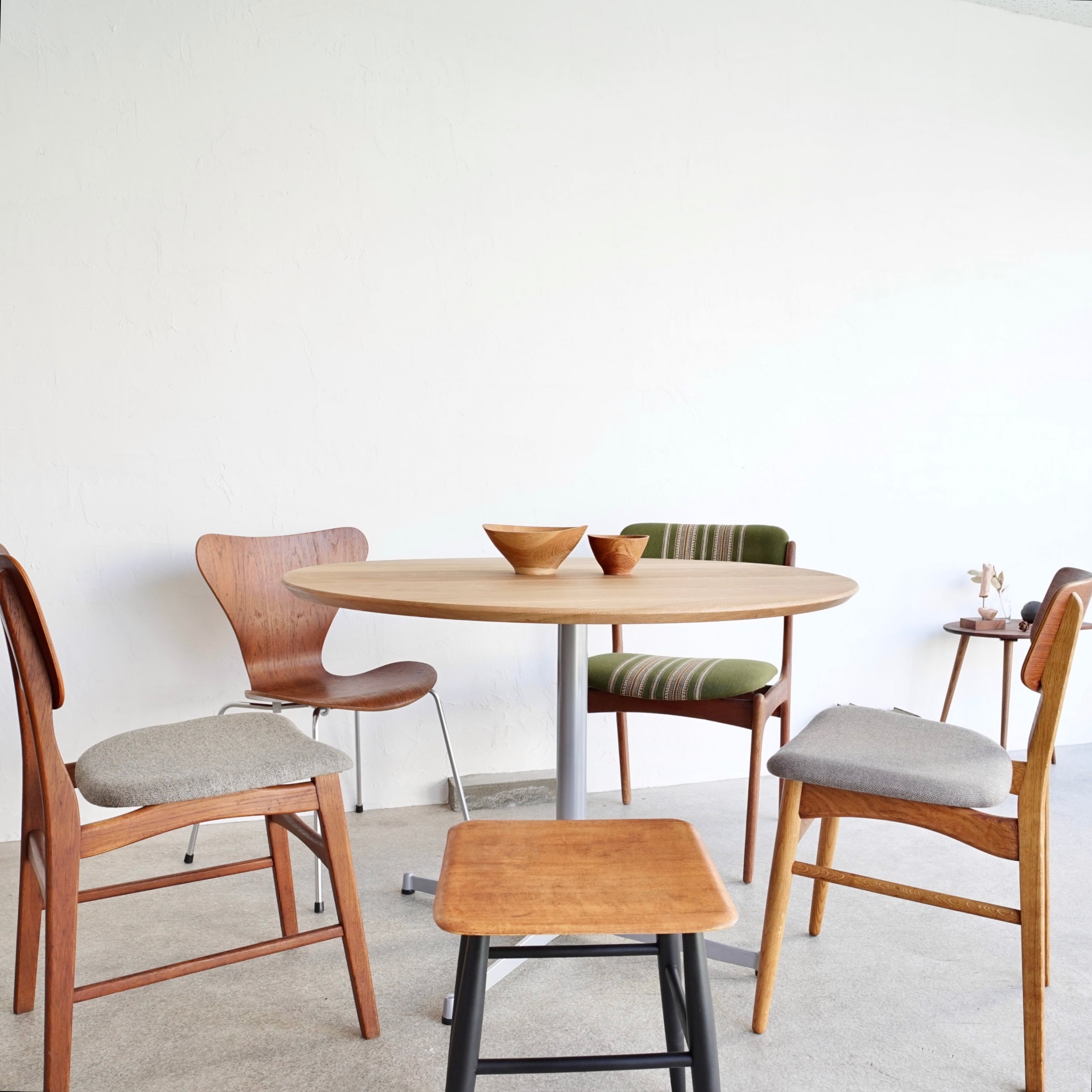 直径110cm 120cm ダイニングテーブル 丸テーブル オーク 無垢 ラウンド