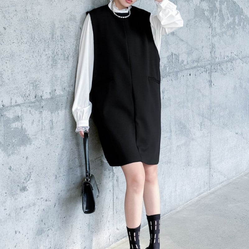 モダンノースリーブベストワンピース ON0844