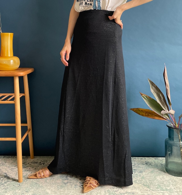 【送料無料】80's lame maxi skirt