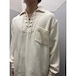 90's raw edge レースアップシャツ