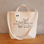 2wayトートバッグ [Love cats, Love dogs.1]ナチュラルＭ