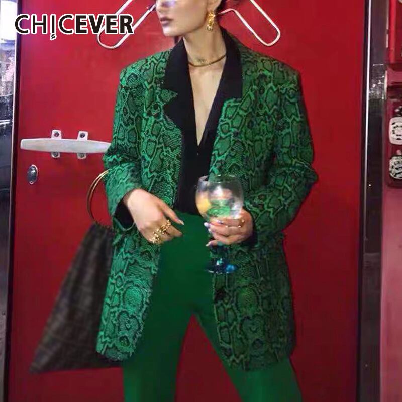 CHICEVERルーズブレザーレディースノッチカラー長袖プリントヒットカラーポケットコート2021秋の服 ロング オータム 秋物 6base56134501379