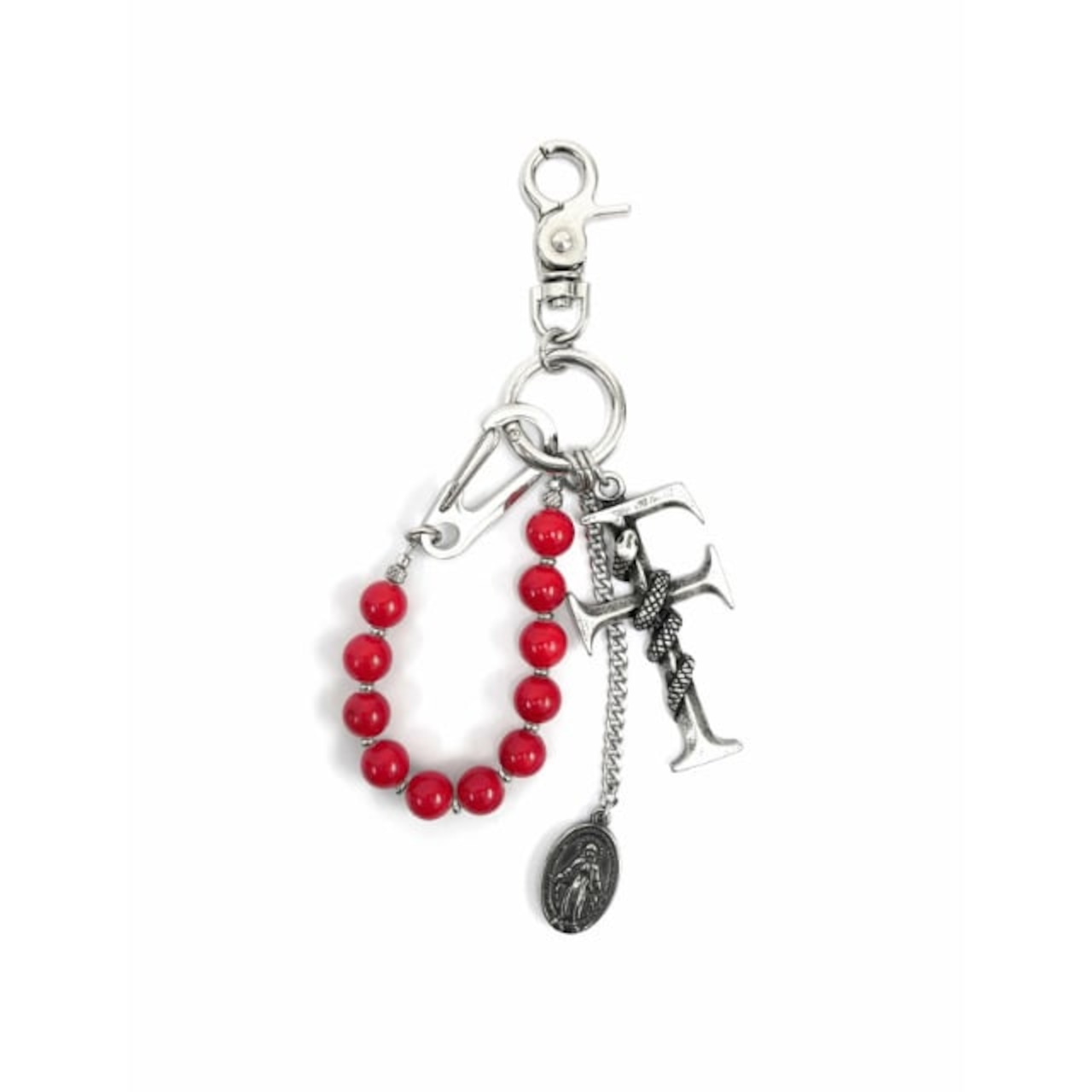 FAR FROM WHAT/ charm keyring red