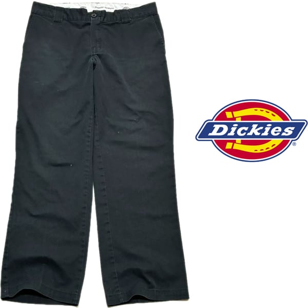1点物◇Dickiesディッキーズ黒870ポケット付ワークパンツ古着メンズ34