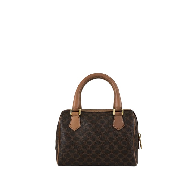 CELINE セリーヌ マカダム ショルダーバッグ ブラウン PVC 2way ミニバッグ ミニボストン vintage ヴィンテージ オールド asbejd