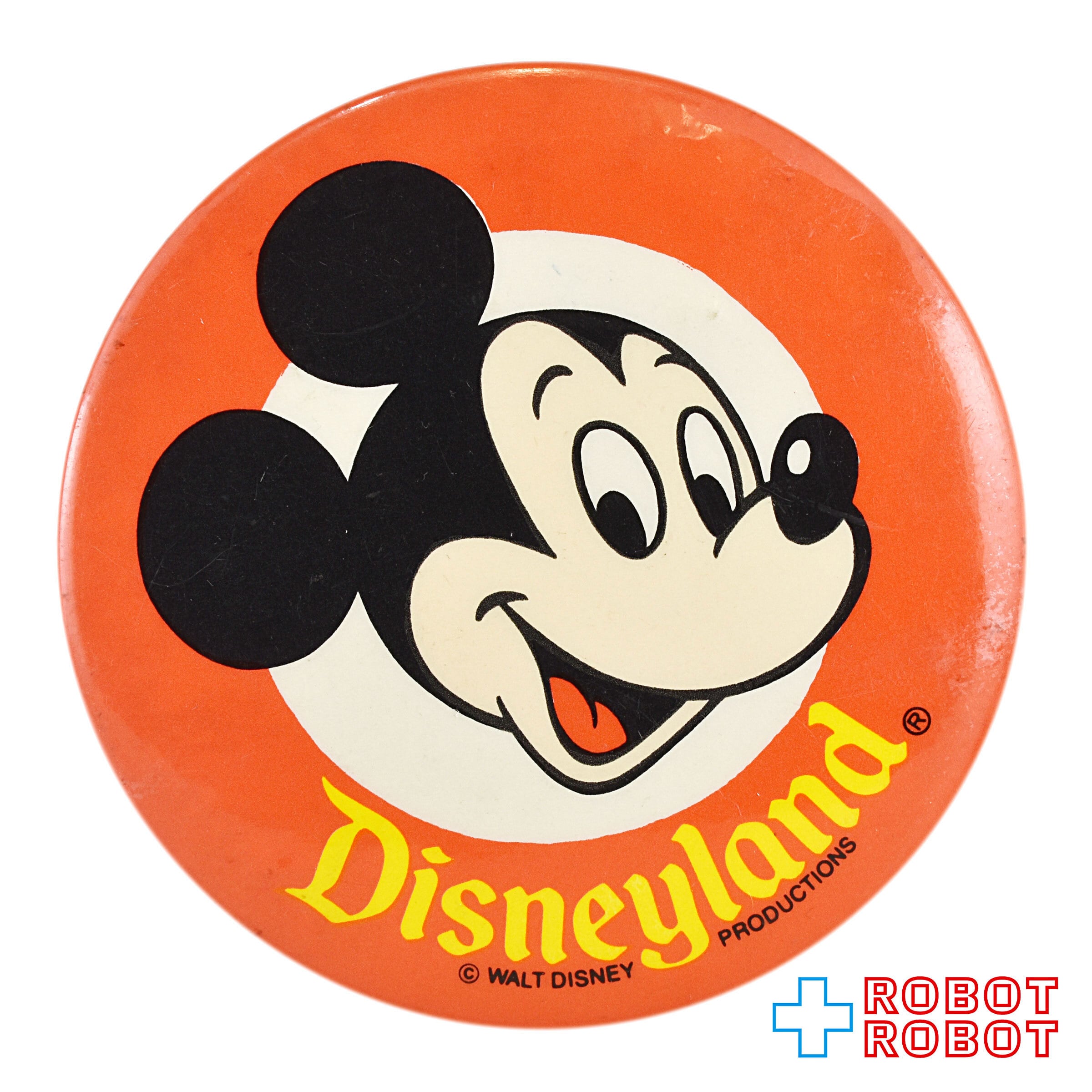 ディズニー 缶バッジ ディズニーランド ミッキーマウス 赤サークル 黄