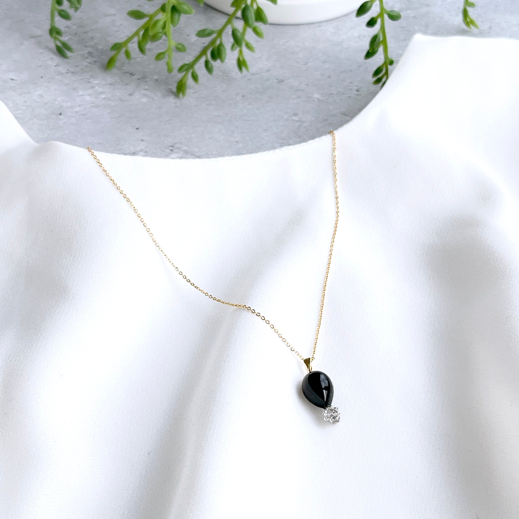 漆黒の宇宙Ⅱ✧モリオンお守りネックレス（ペアシェイプ）✧GALAXY