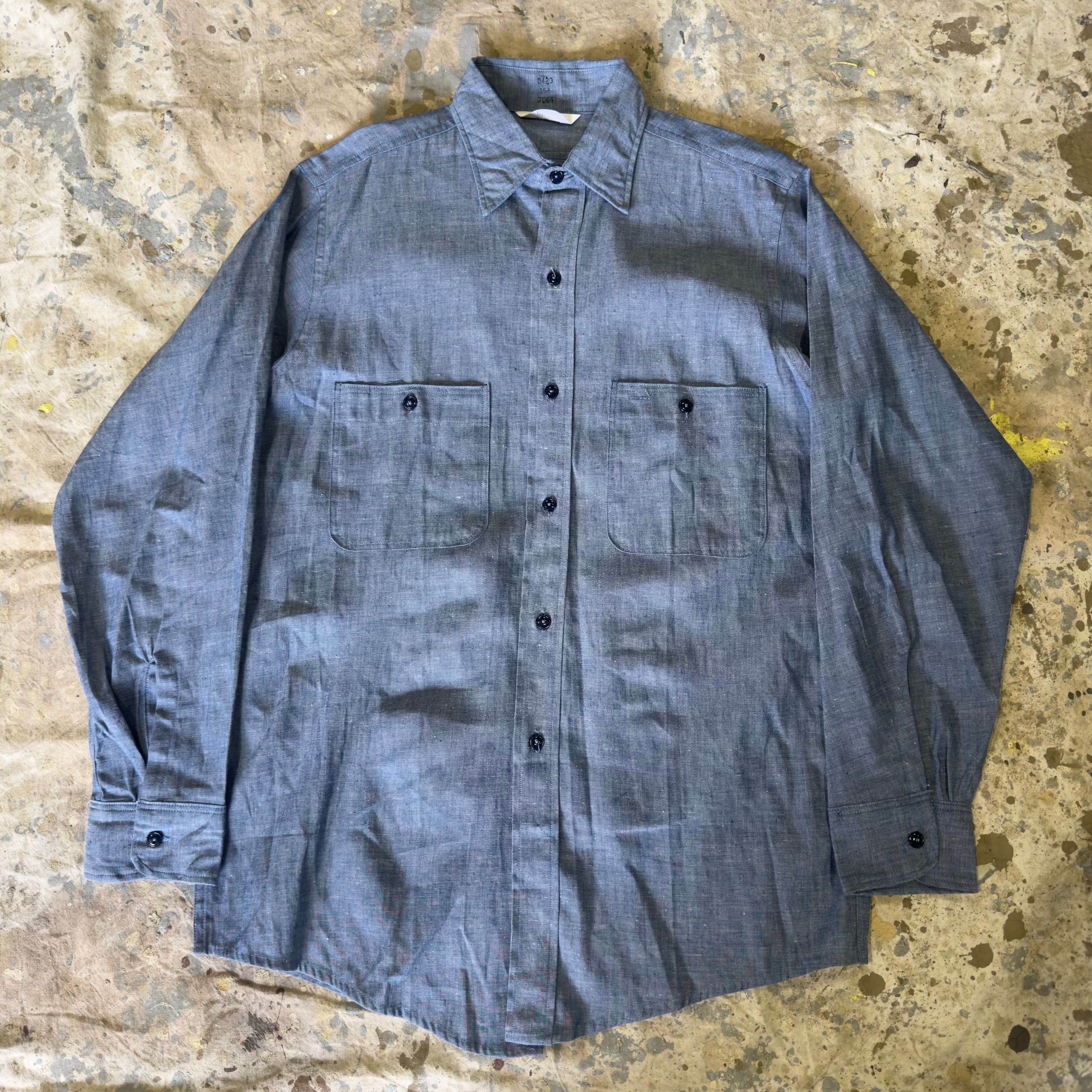 50s DEADSTOCK Sanforized シャンブレーシャツ 16 | 古着屋 savvy