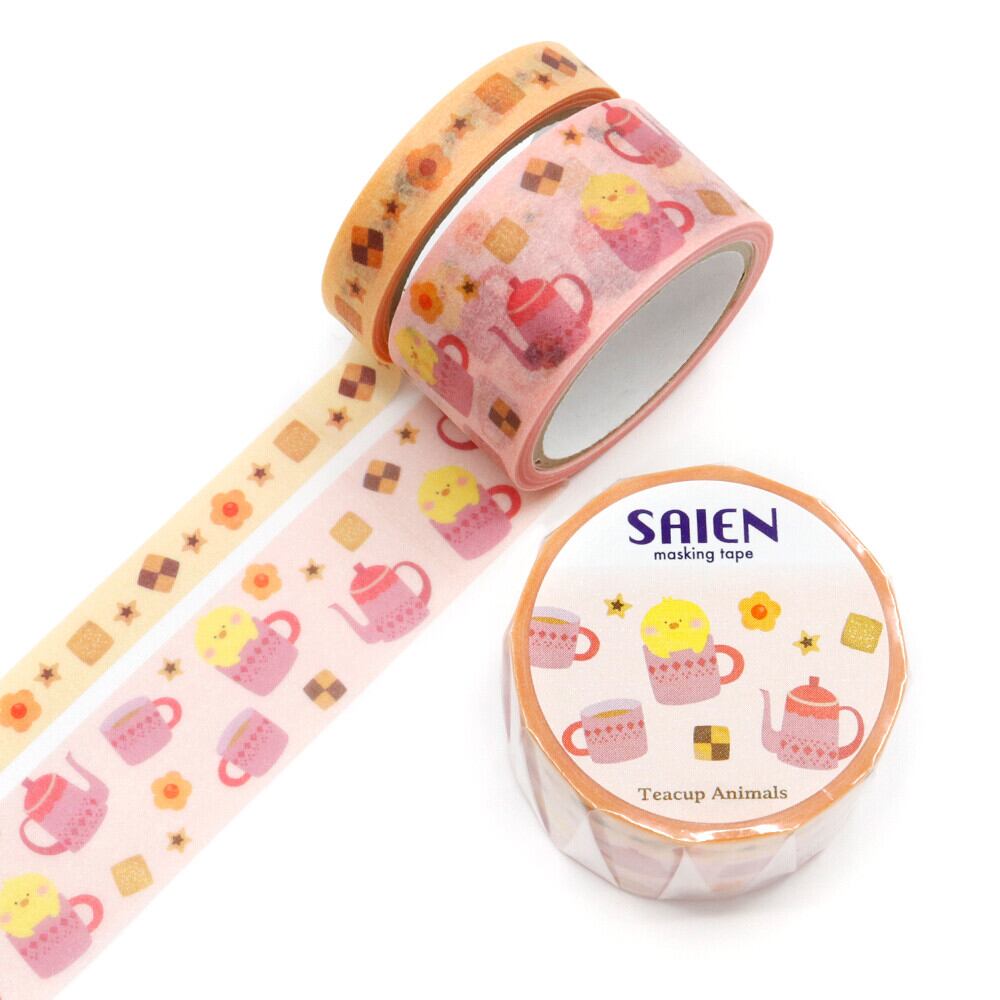 SAIEN】2024秋新作「Teacup Animals ひよこ」マスキングテープ8・20mm 