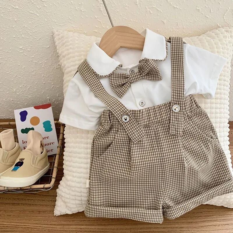 【取寄】夏のお呼ばれに最適!お上品なおしゃれBOYになれちゃうシャツとサロペット