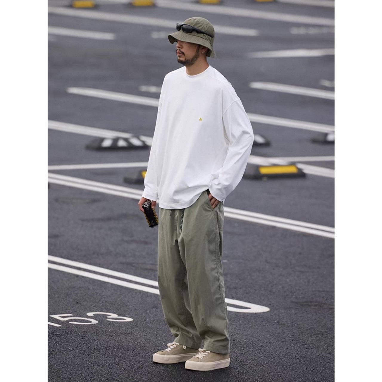 Smiley patch long sleeve tee 1053 - 7