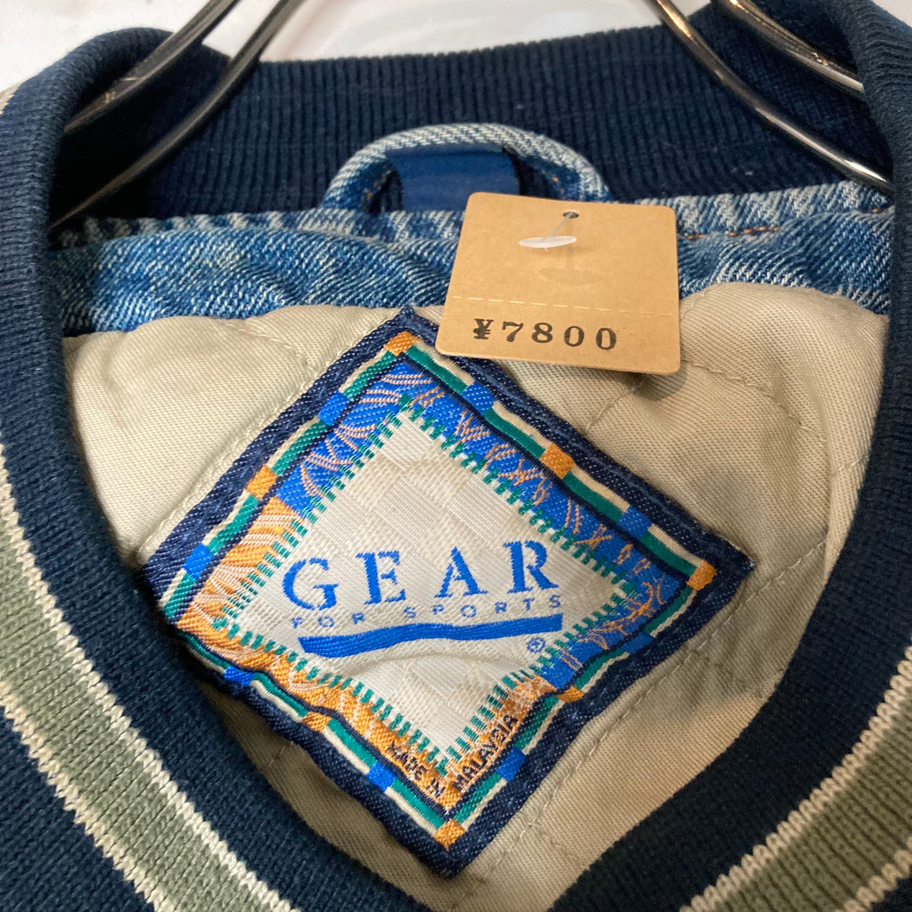 GEAR デニムジャケット L 刺繍 革パッチ スタジャン | 古着屋 GEAR デニムジャケット L 刺繍 革パッチ スタジャン | 古着屋