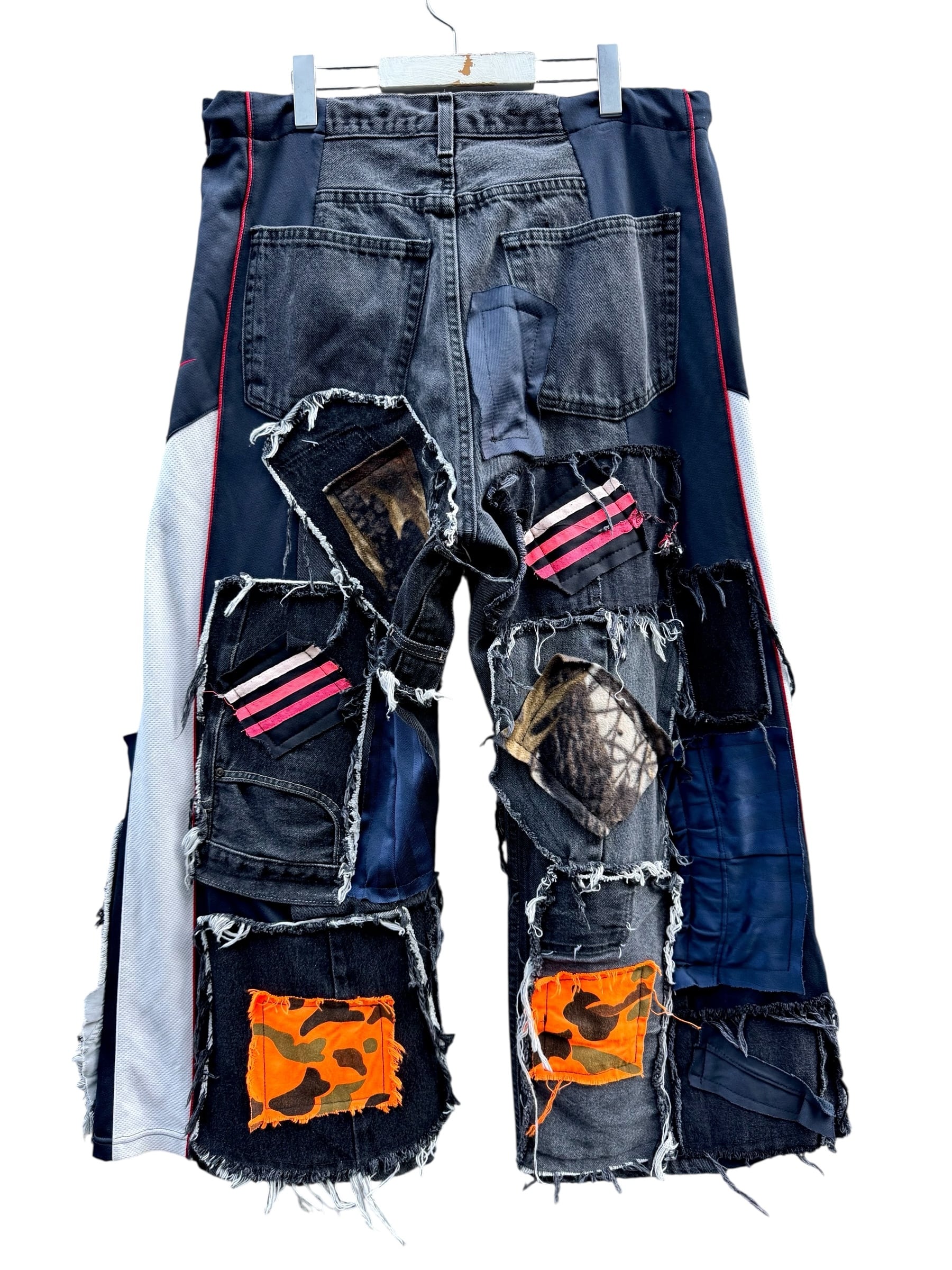 00's 再構築　ギミックドッキング　ツートンバギーデニム　リメイク custom baggy jersey × denim pants / カスタム リメイク バギー