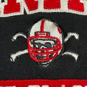 【Russell】カレッジ アーチロゴ ネブラスカ大学 UNIVERSITY OF NEBRASKA 刺繍ロゴ パーカー スウェット フーディー フットボール hoodie L us古着