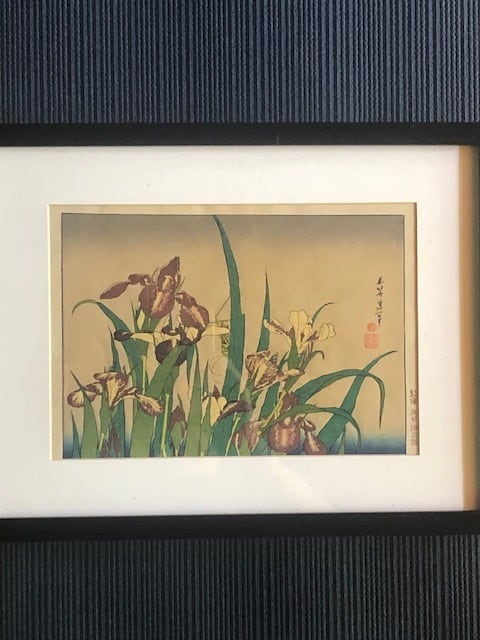 葛飾北斎 あやめときりぎりす 浮世絵木版画 アダチ版画 葛飾北斎 復刻版画 あやめにきりぎりす | kamakuraART