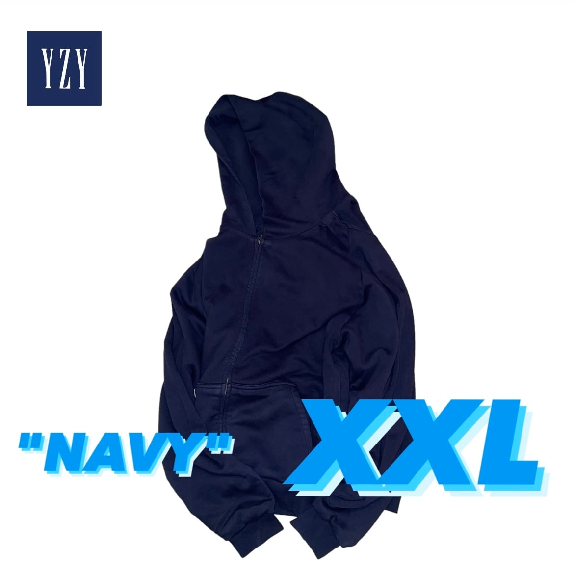 【NAVY size XXL】 2022s Yeezy×GAP doubleface zip up sweat hoodie | What’z up  powered by BASE