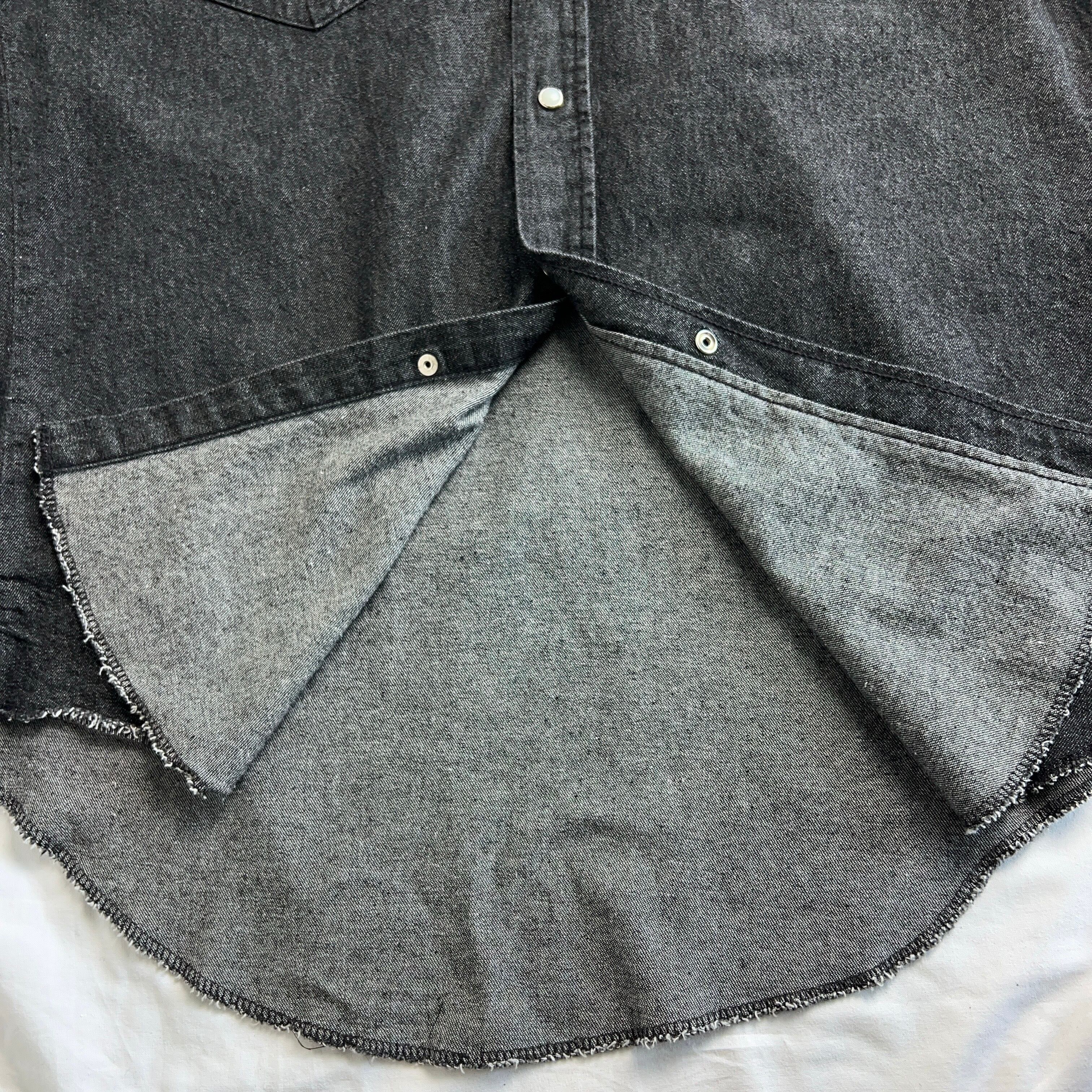 1980's Wrangler 70127BK BLACK DENIM WESTERN SHIRT 80年代