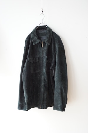 90’s  John Ashford  -Suede Leather Zipup Blouson- / L / スウェードレザー ジップアップブルゾン