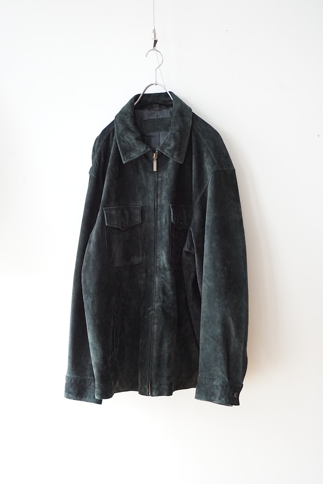 90’s  John Ashford  -Suede Leather Zipup Blouson- / L / スウェードレザー ジップアップブルゾン
