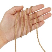 Tenn Well 4mm 太い 麻ロープ, 50M 麻縄キャットタワーの補修 ジュート 麻紐 園芸 梱包 手作り 猫爪とぎ修理などに (茶色)