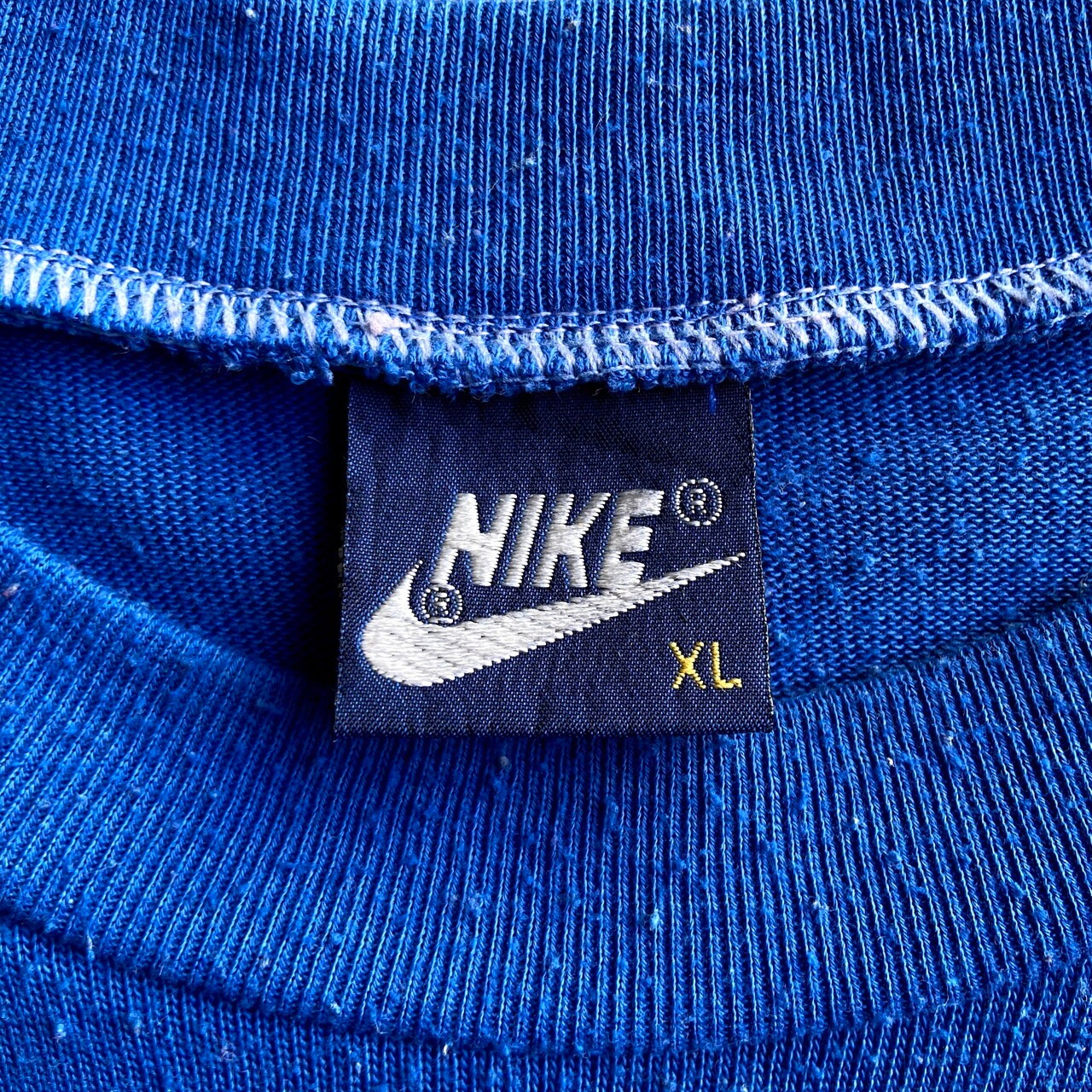 80年代 紺タグ NIKE ナイキ ワンポイントロゴ刺繍 コットン×アクリル  